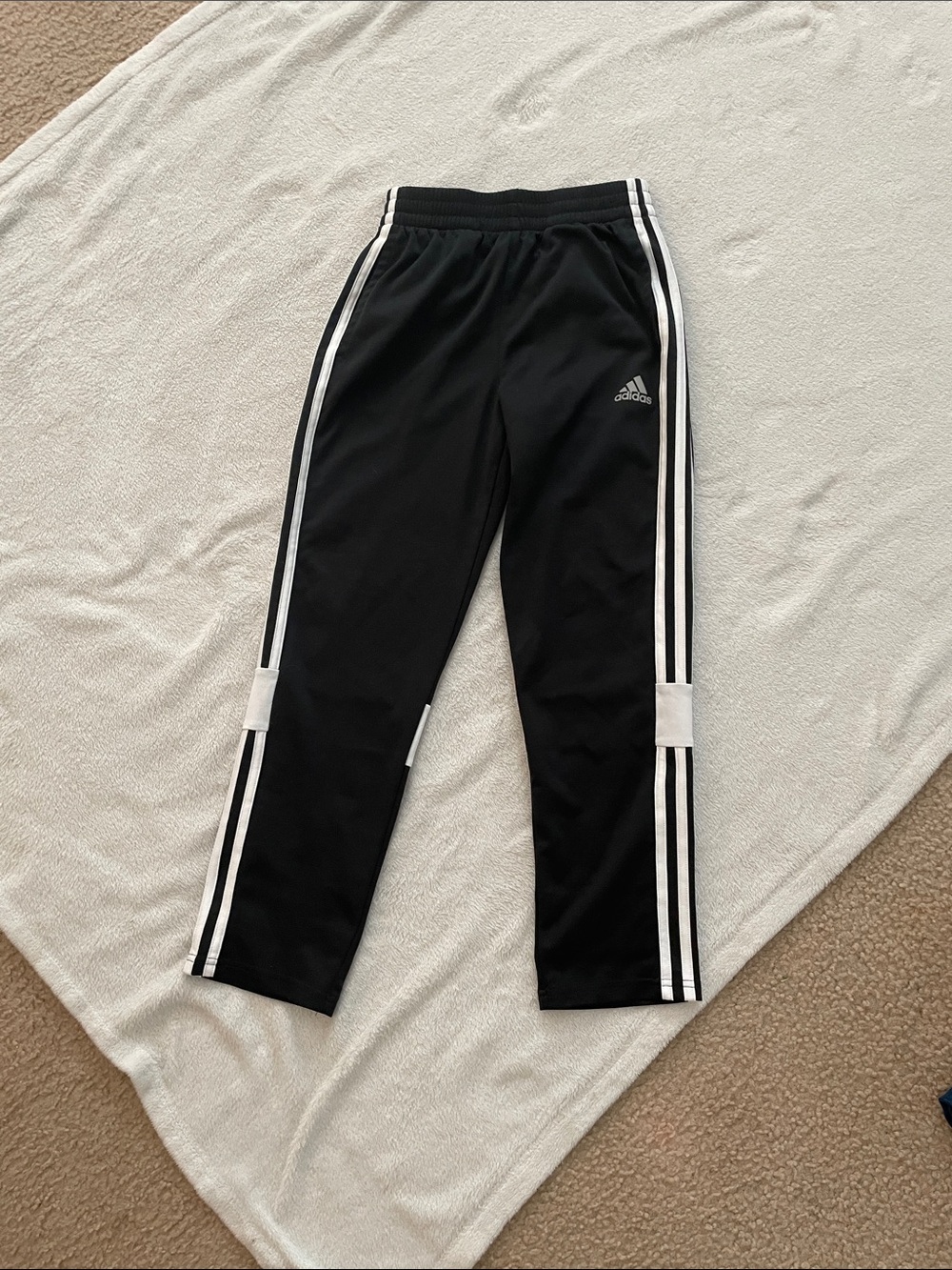 adidas Black Joggers with White Side Stripes
